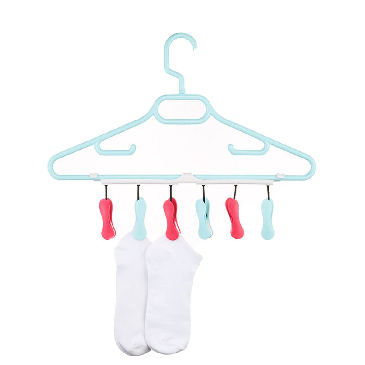 6 Soft Grip Pegs Handy Hanger