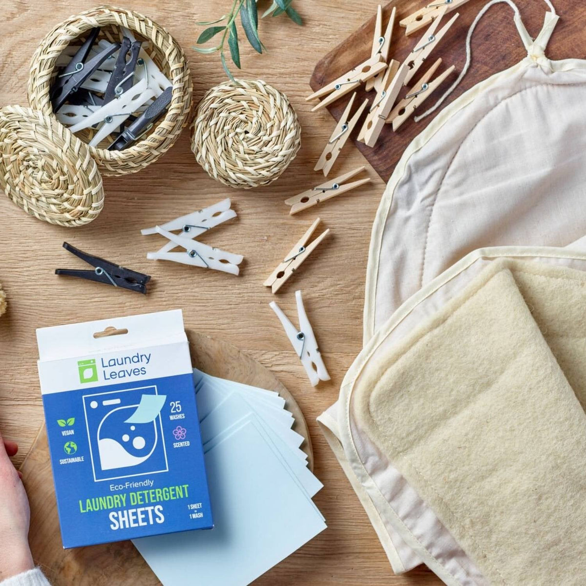 36 Wooden Clothes Pegs