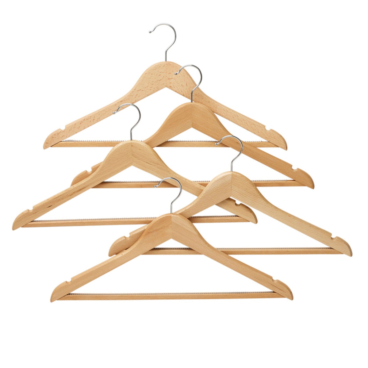 5 Beech Wood Clothes Hangers