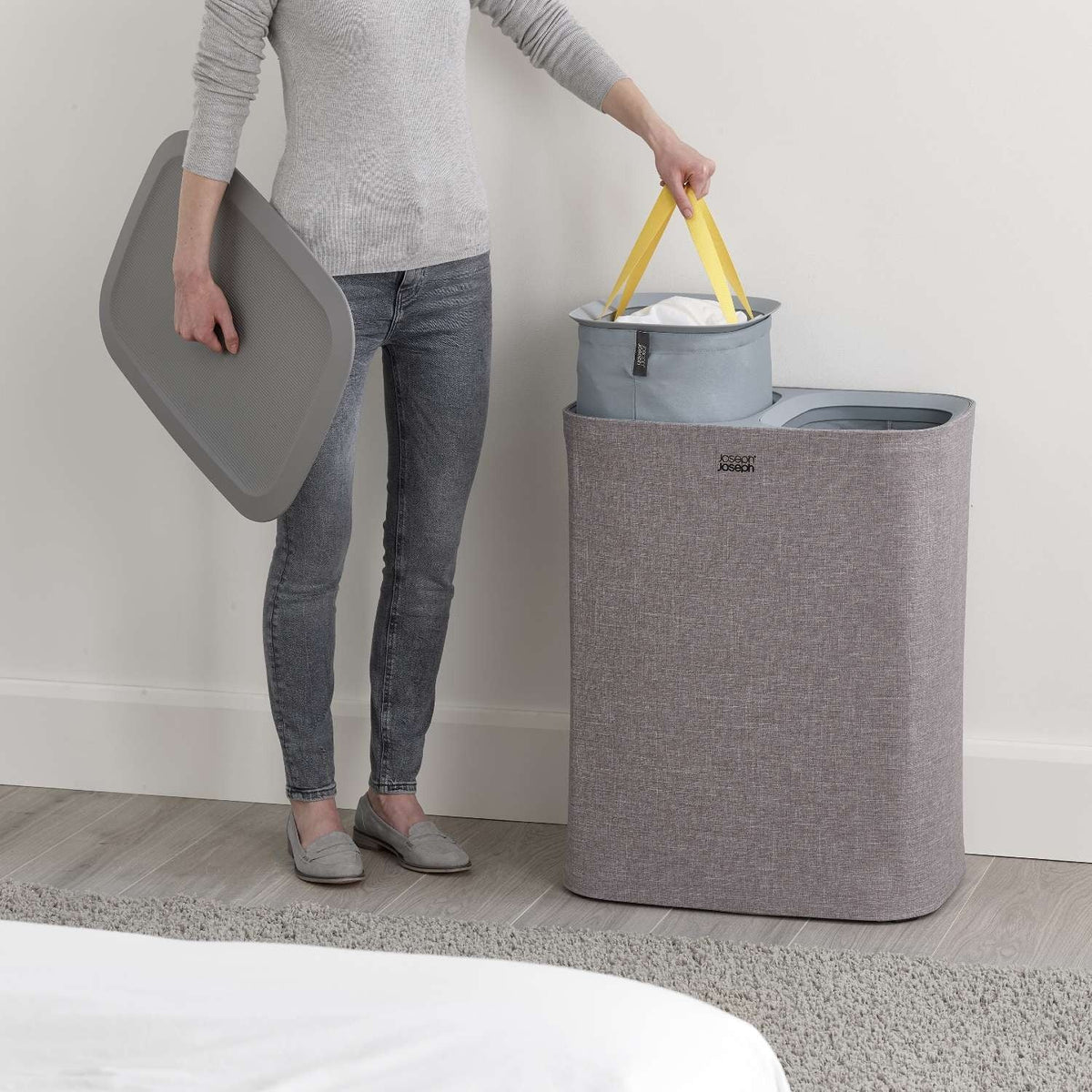 Joseph Joseph Tota 90L Laundry Separation Basket Grey