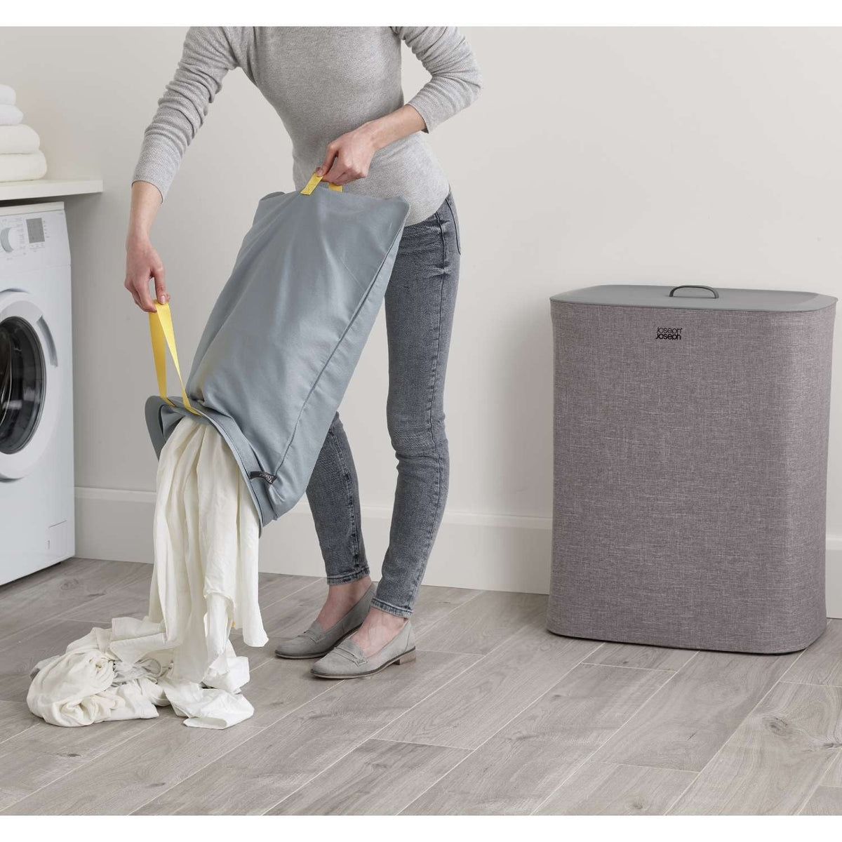 Joseph Joseph Tota 90L Laundry Separation Basket Grey