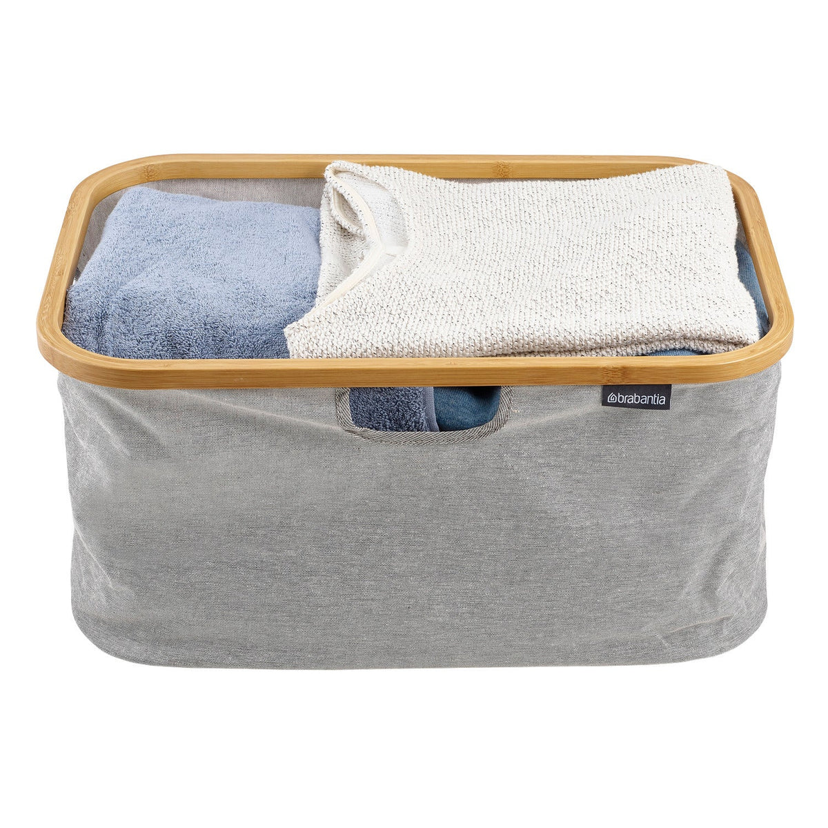 Brabantia Foldable Laundry Basket with Bamboo Rim 40L
