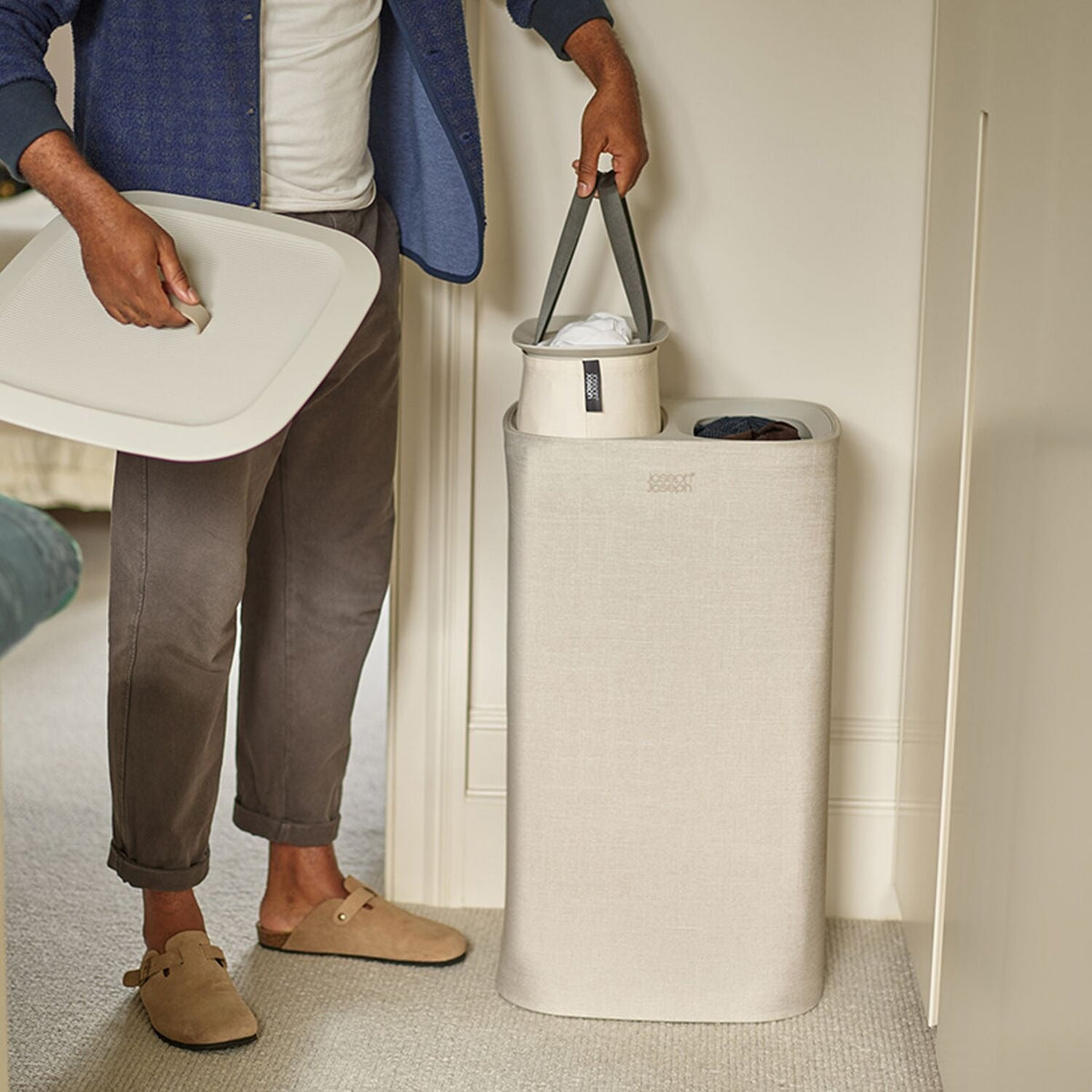 Joseph Joseph Tota 60L Laundry Basket Ecru