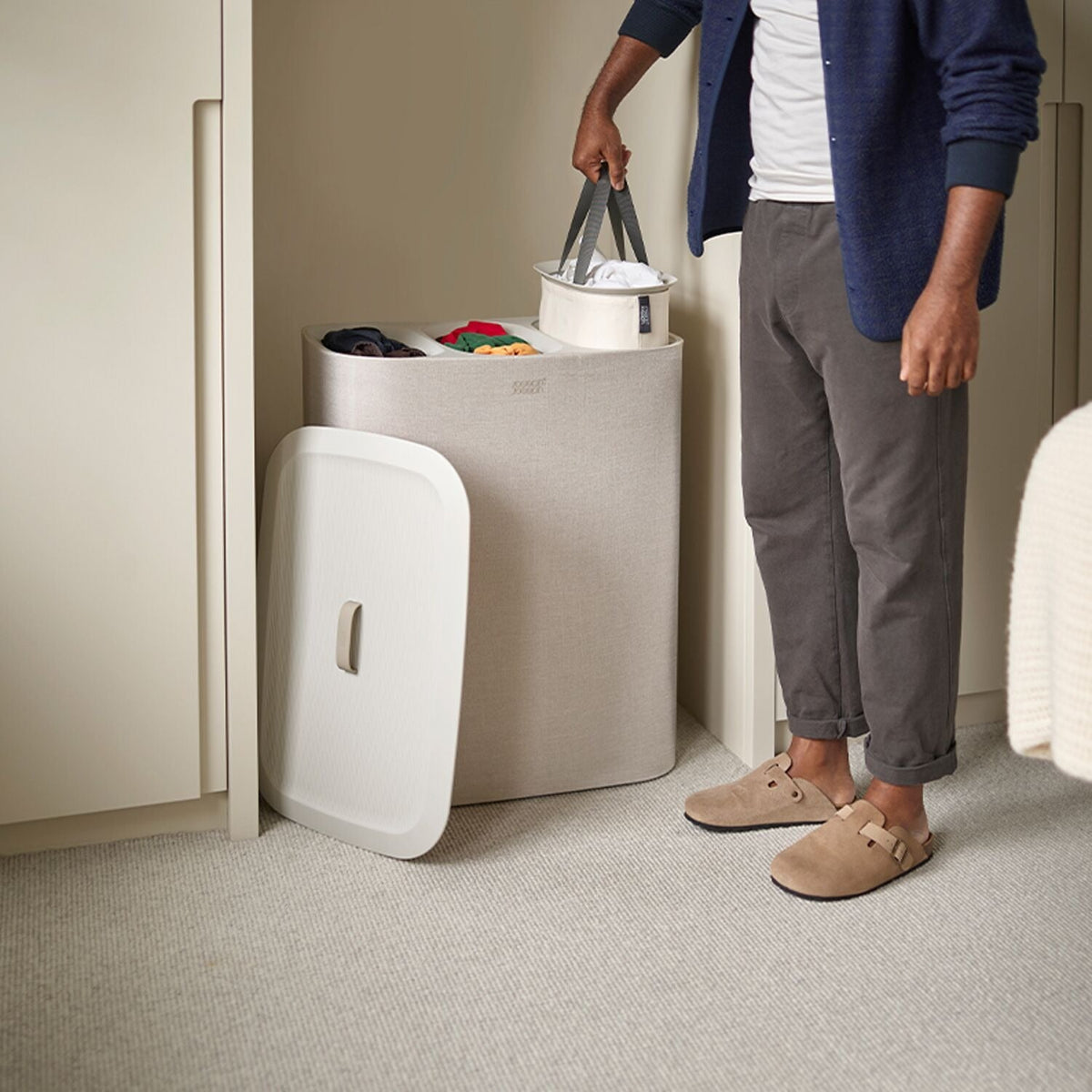 Joseph Joseph Tota Trio 90L Laundry Basket Ecru