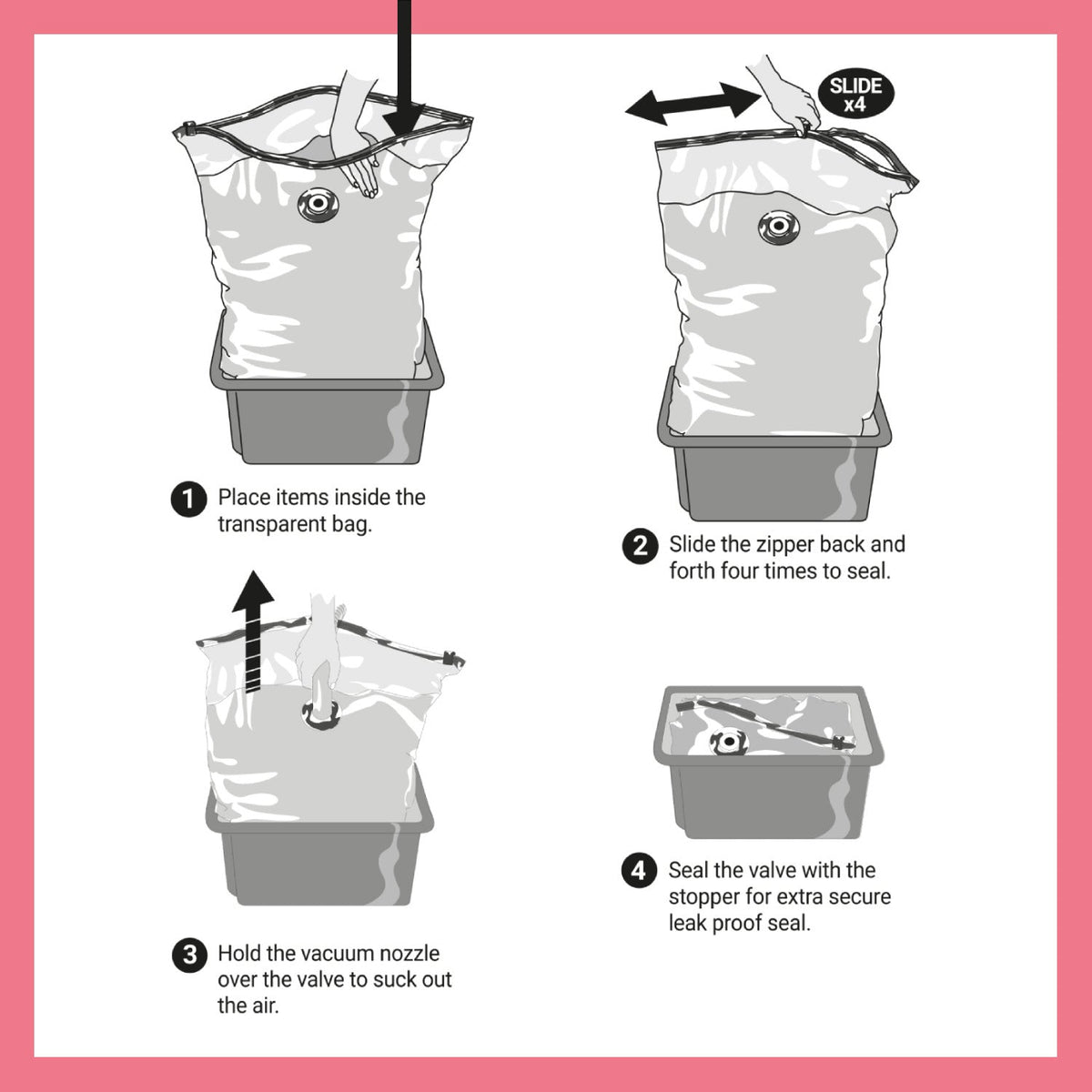 2 Lakeland Shrink & Store Cube Vacuum Storage Bags