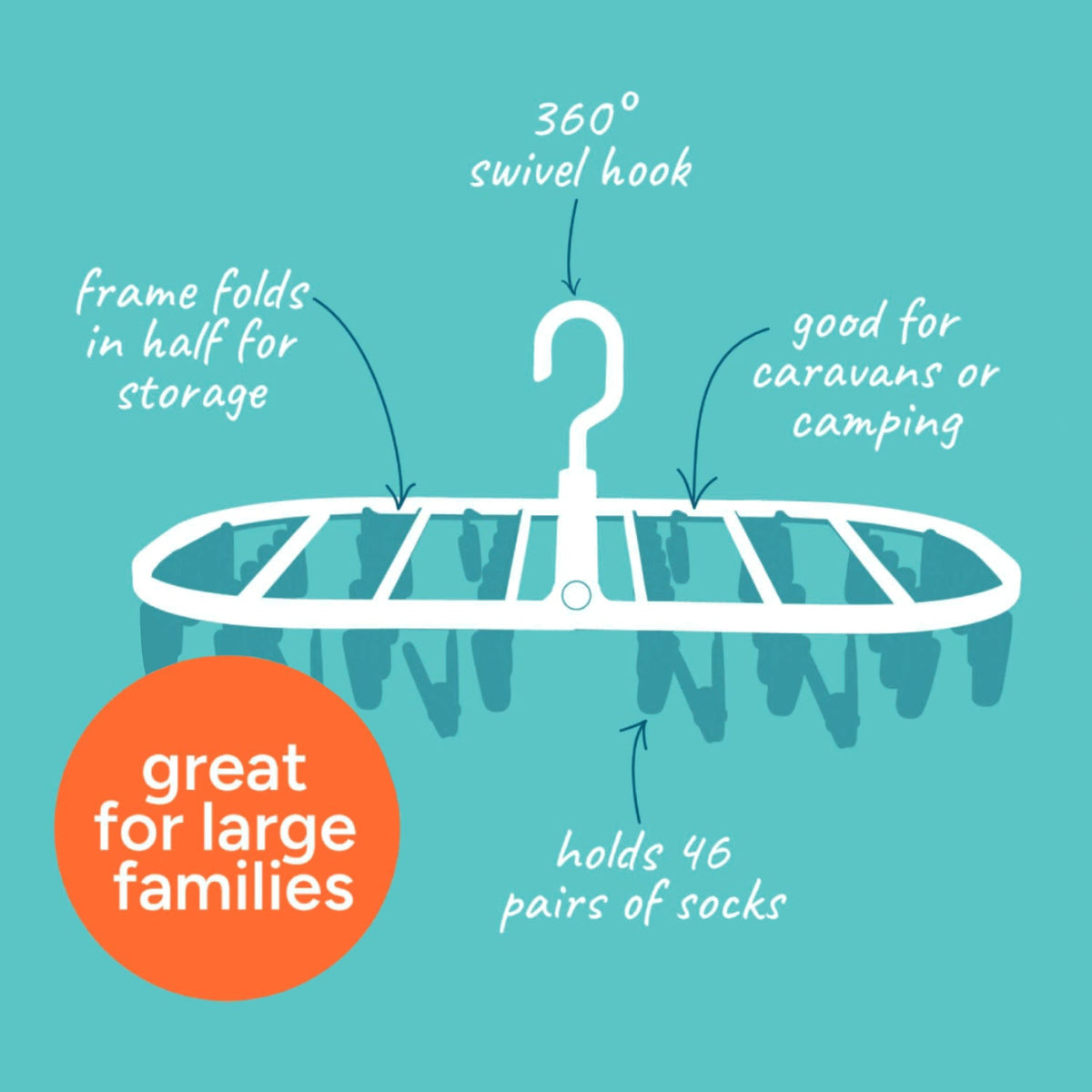 Lakeland 46 Peg Foldable Smalls Dryer