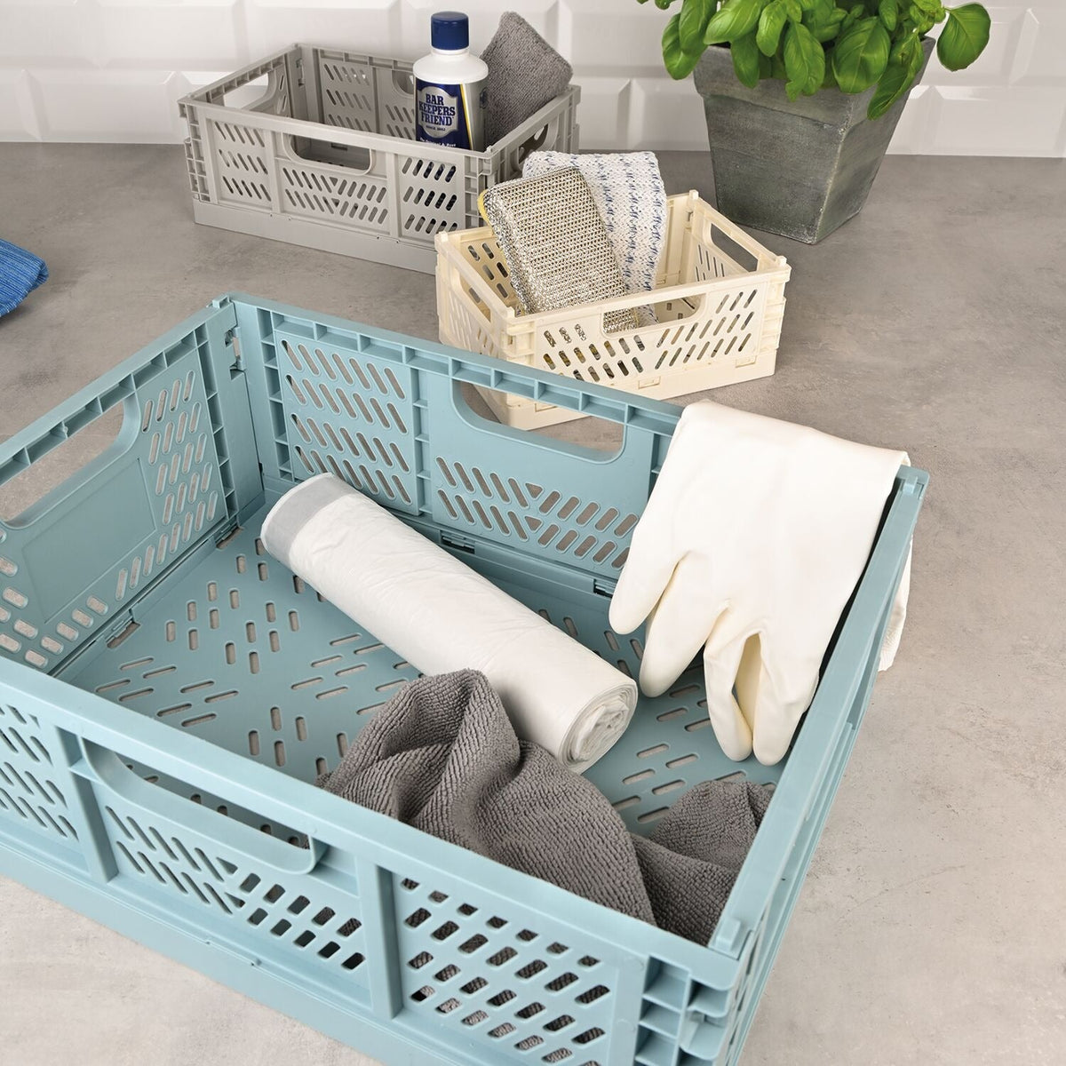 Lakeland Large Folding Storage Crates – Set of 2