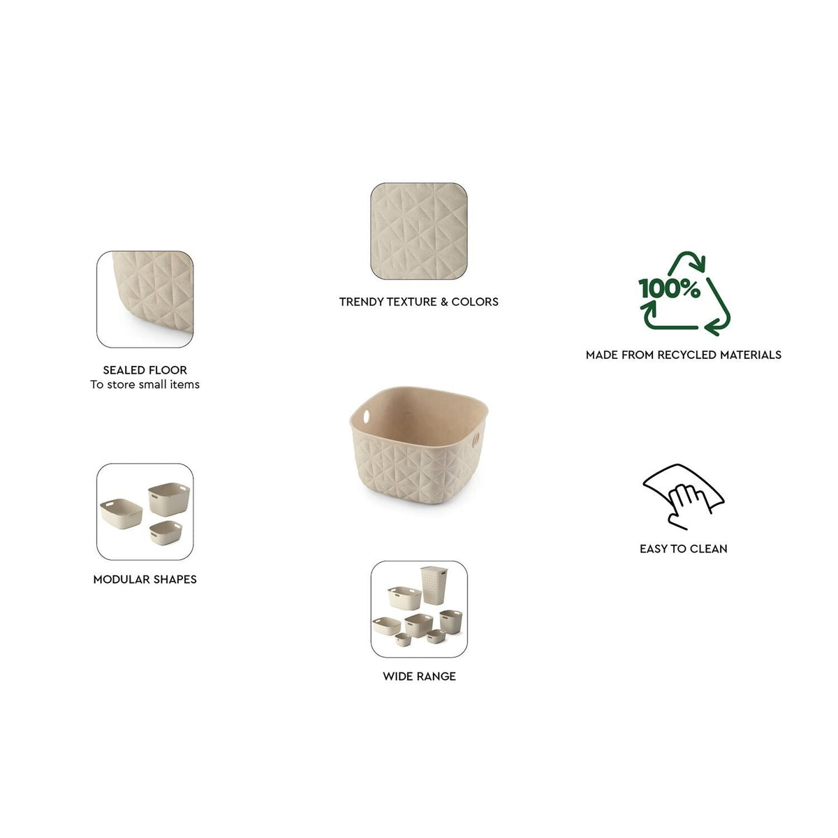 Curver Softex 3L Storage Basket – Chalk White