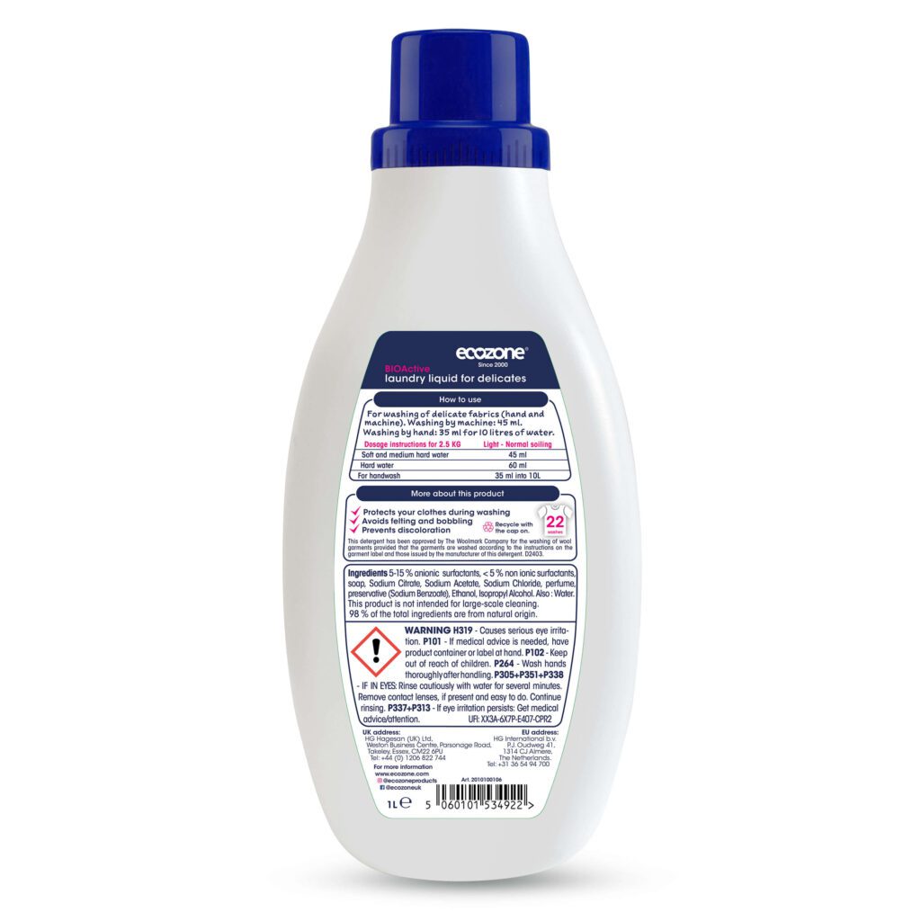 Ecozone BIOActive Laundry Liquid for Delicates - 1L