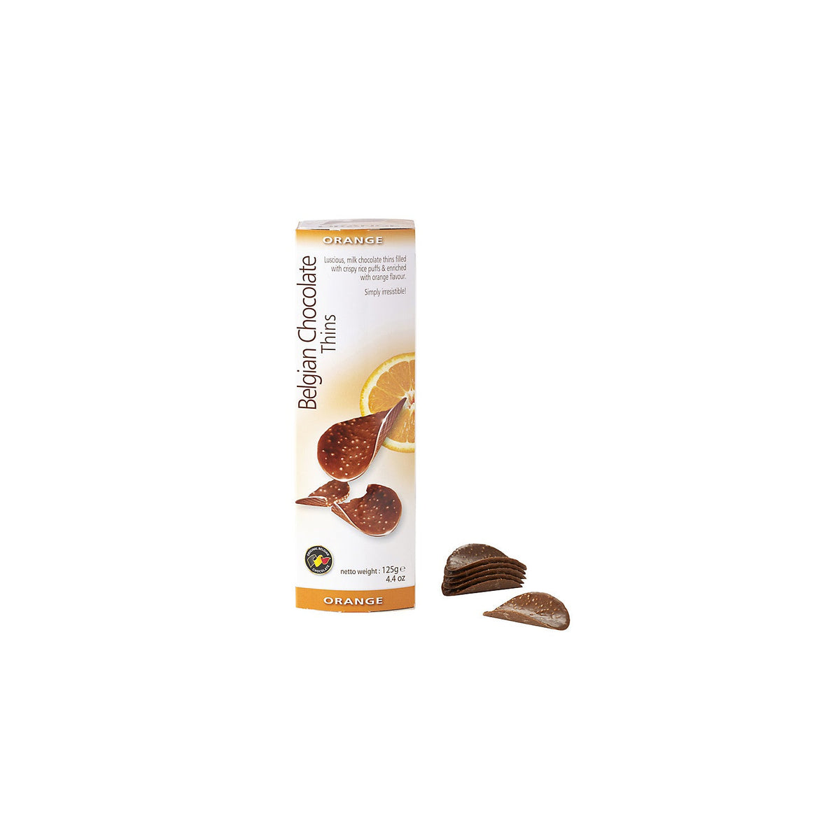 Belgian Milk Chocolate Thins - Orange Crisp 125g