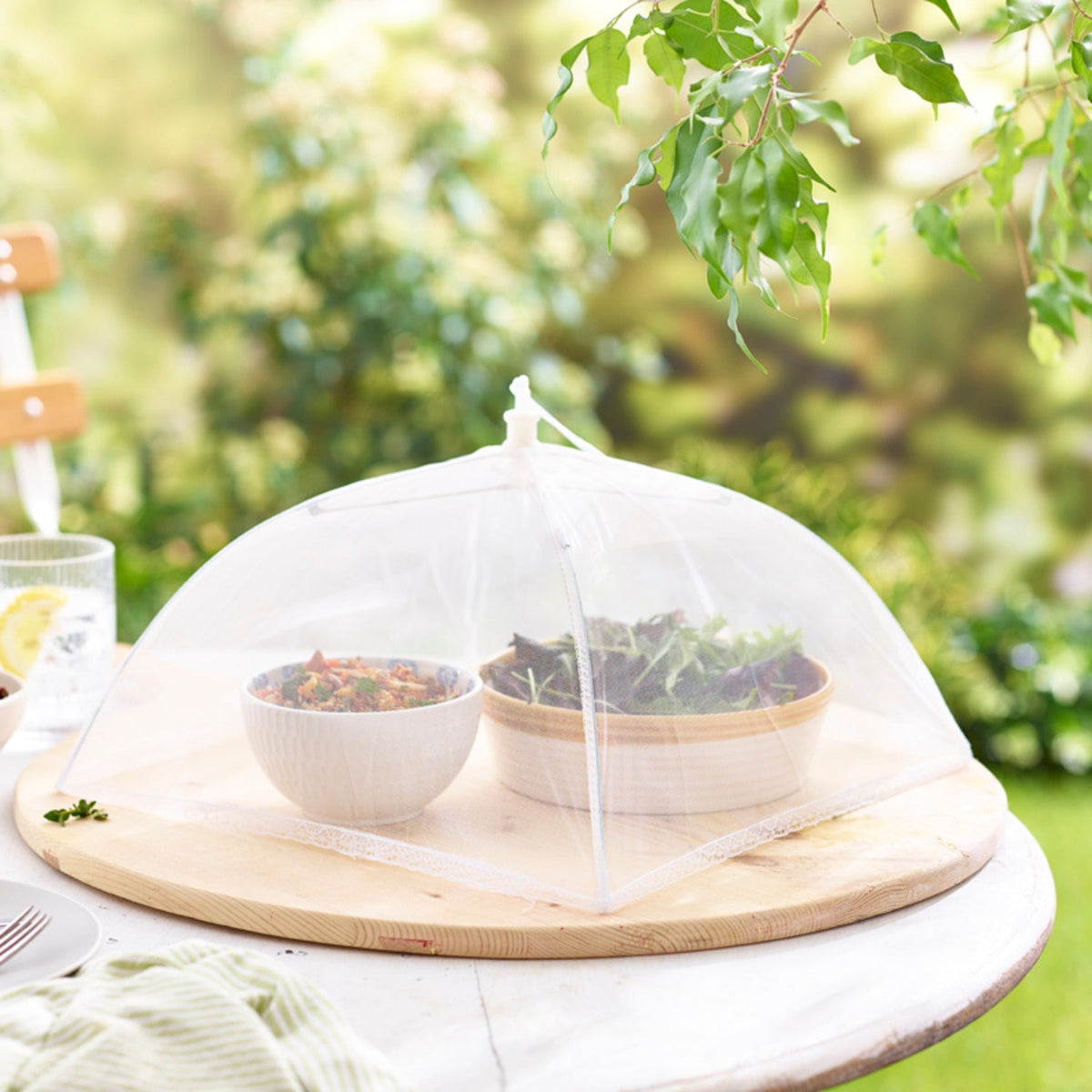 KitchenCraft White Umbrella Food Cover 30cm