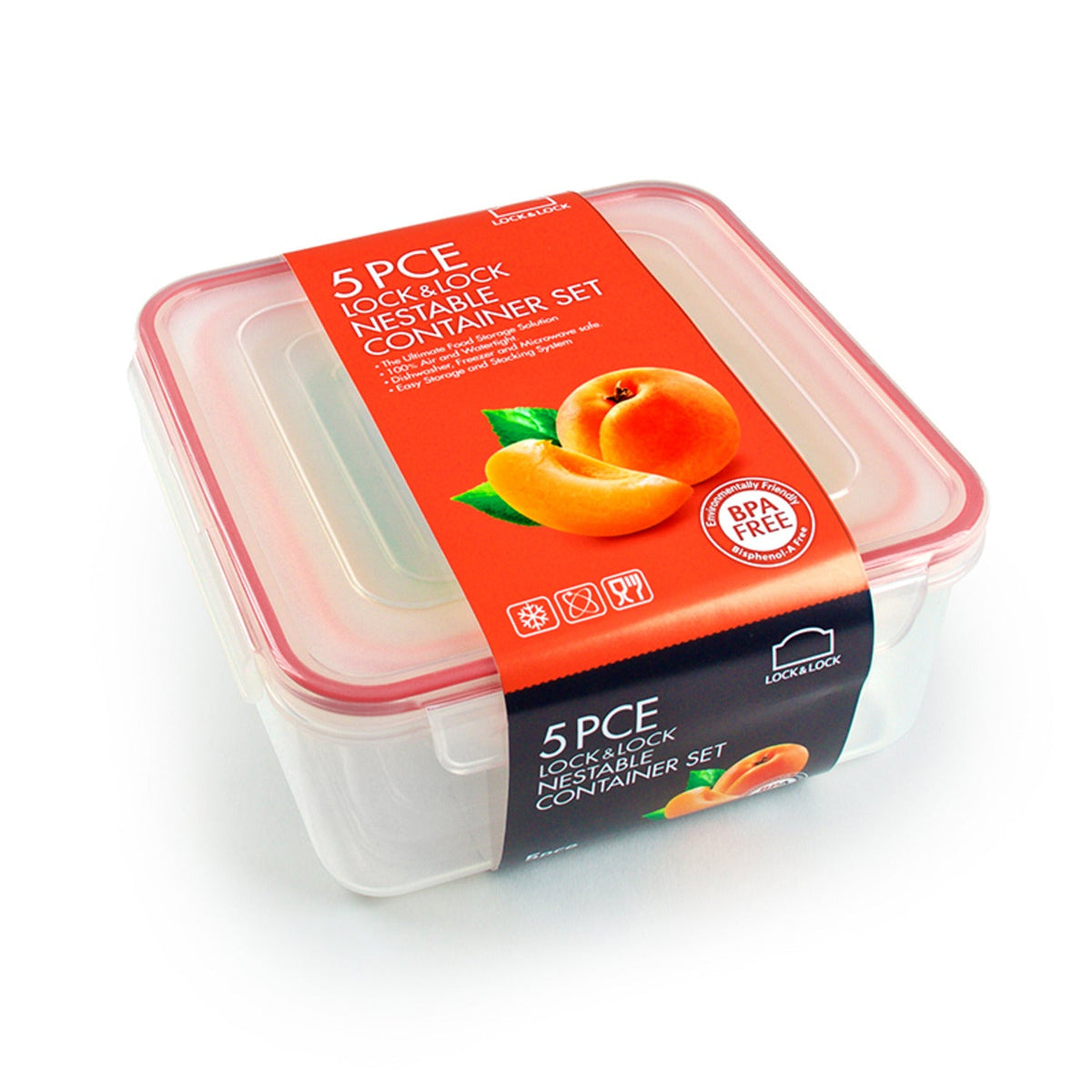 LocknLock 5-Piece Nestable Container Set - Square