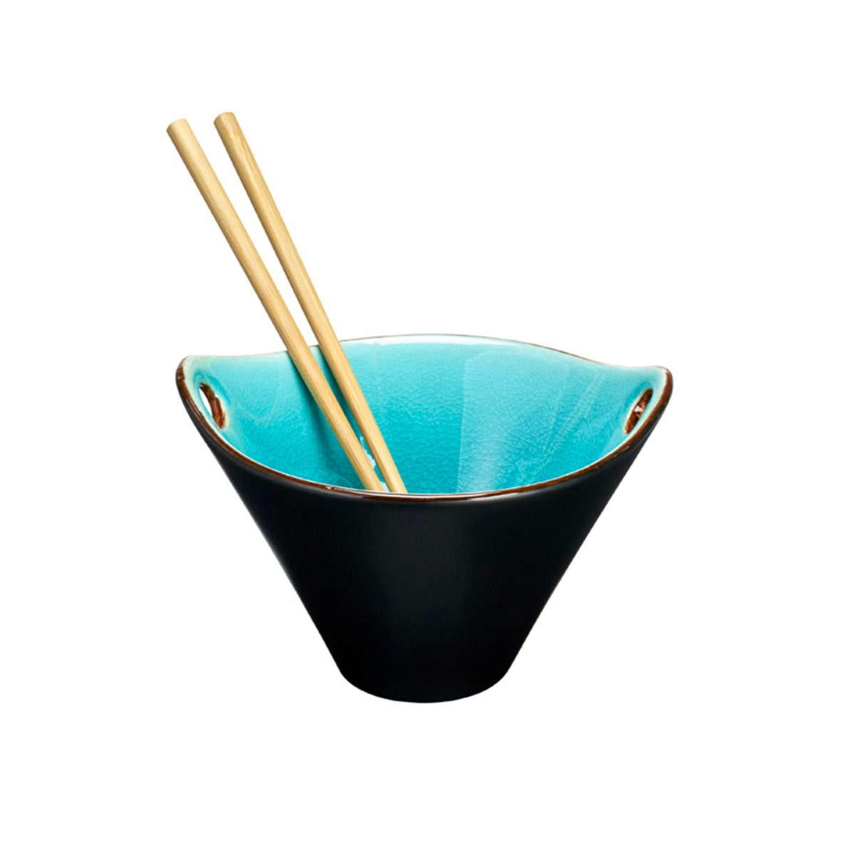 Lakeland Turquoise Noodle and Rice Bowl with Chopsticks