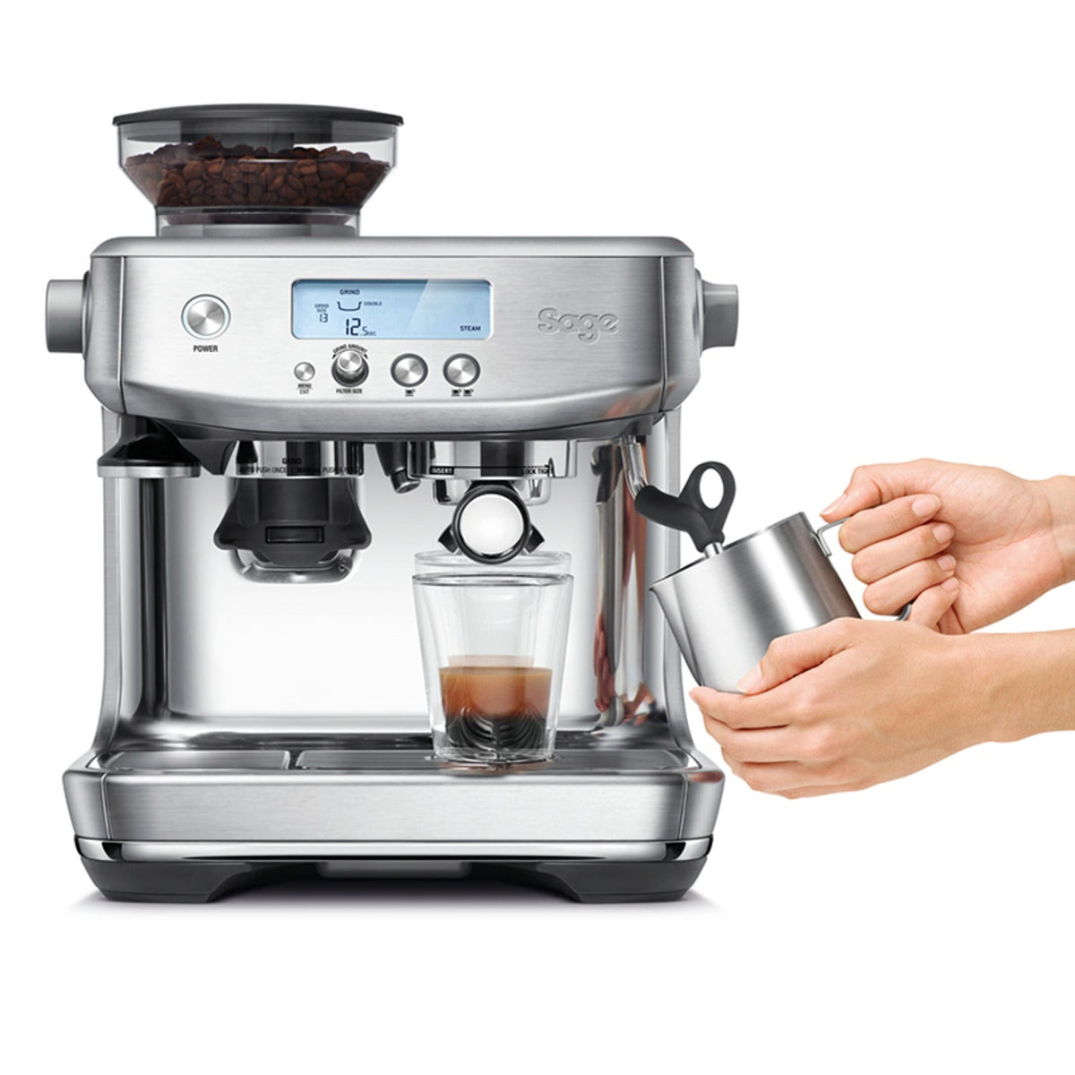 Sage The Barista Pro Bean to Cup Coffee Machine SES878BSS