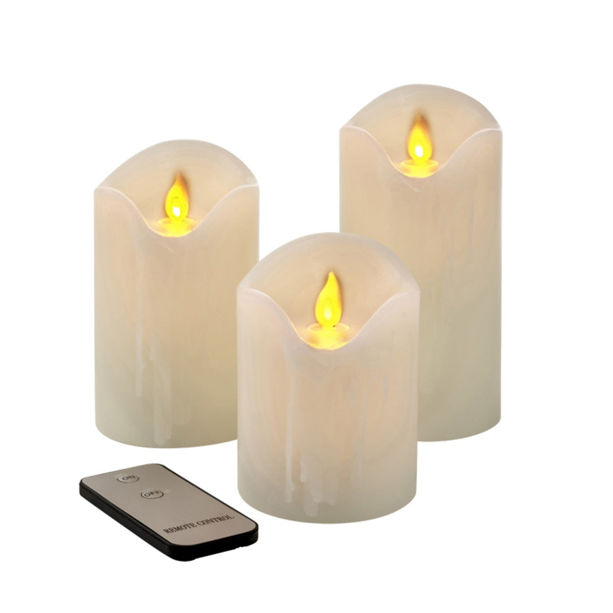3 Remote Control Flickering LED Candles