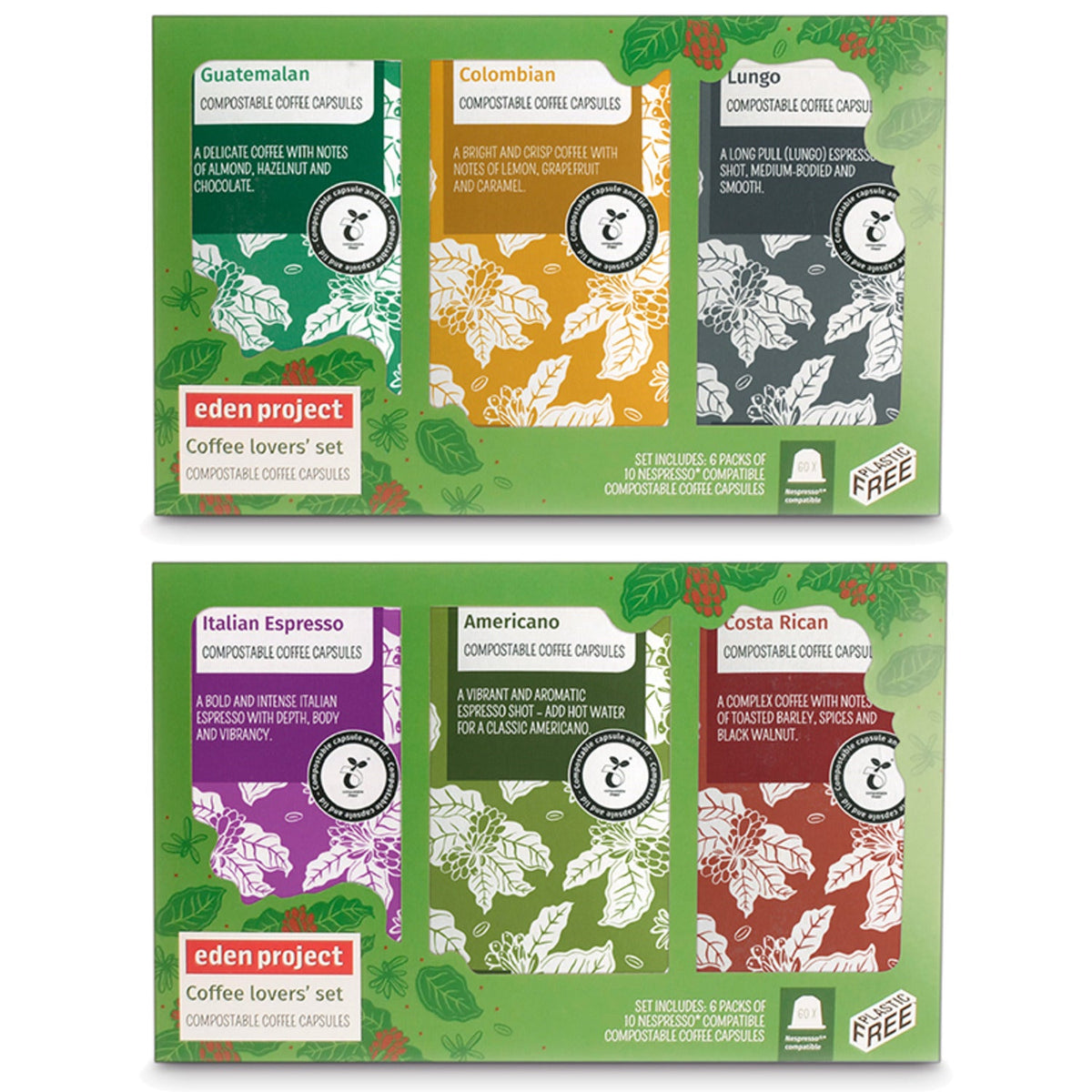 60 Eden Project Biodegradable Coffee Capsules Gift Box