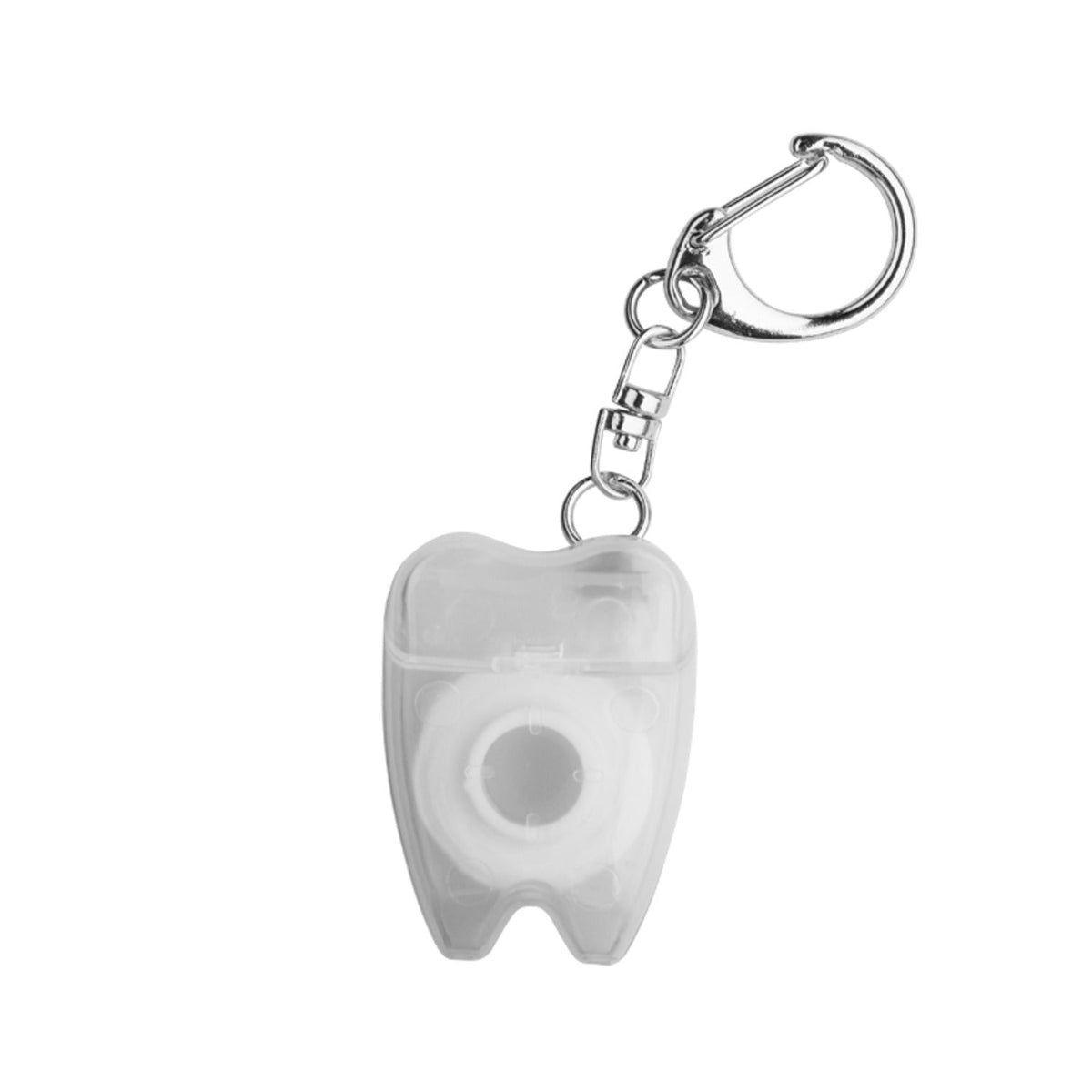 Tooth-Shaped Dental Floss Keychain