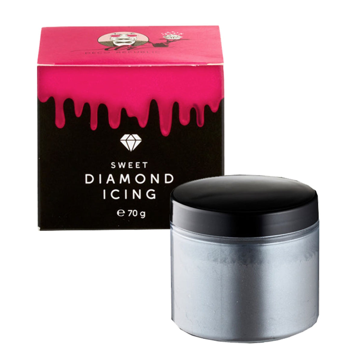 Sweet Diamond Shimmer Icing Sugar – Black 70g