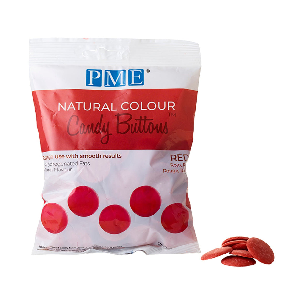 PME Natural Colour Candy Buttons Red 200g
