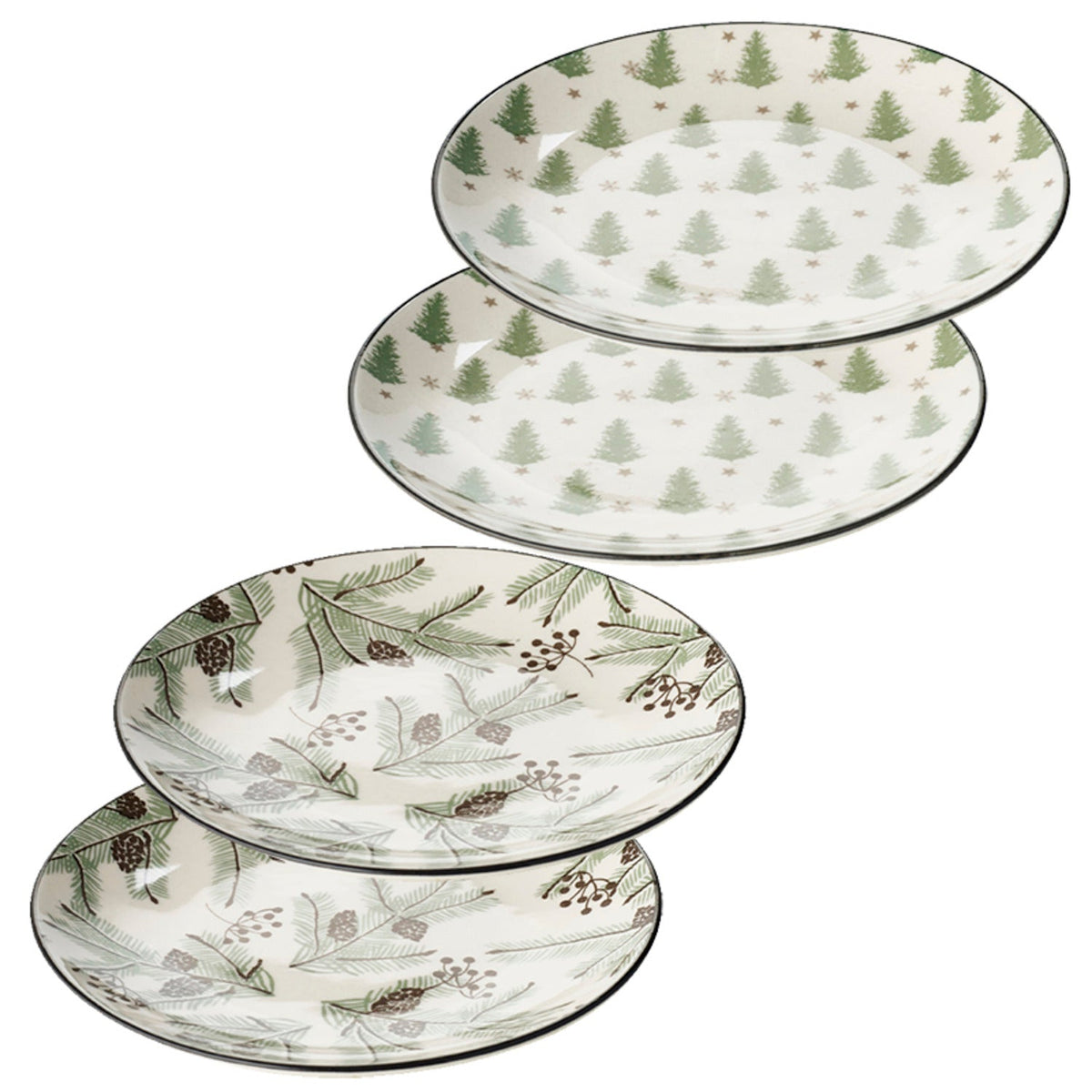 Festive Forest Christmas Side Plates – Set of 4
