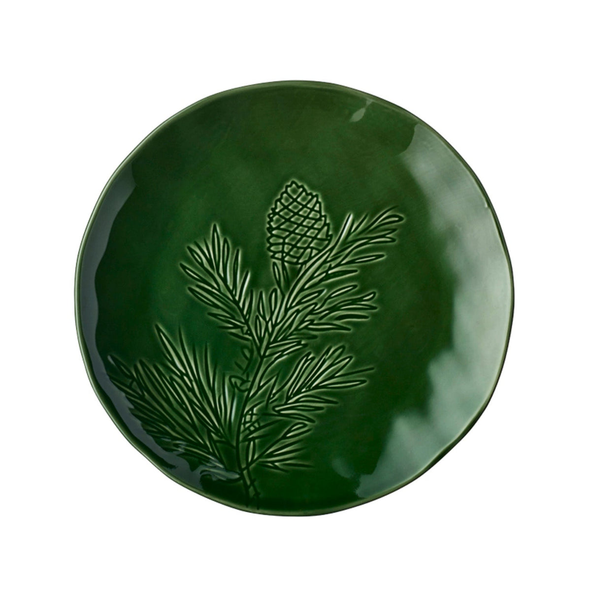 Festive Forest Pine Cone Plate Dark Green 20.5cm Dia.
