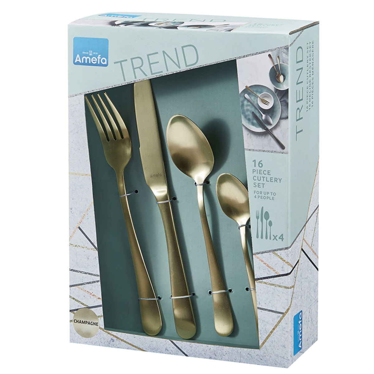 Amefa Trend Austin 16-Piece Cutlery Set Champagne