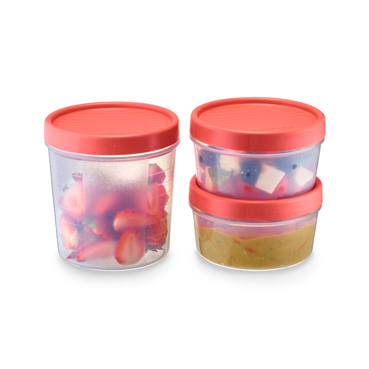 Tatay Screw Top Food Containers Coral - Set of 3