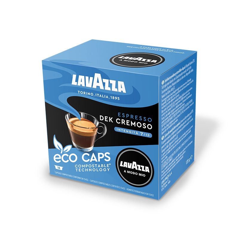 16 Lavazza A Modo Mio Espresso Dek Cremoso Eco Caps Coffee Capsules
