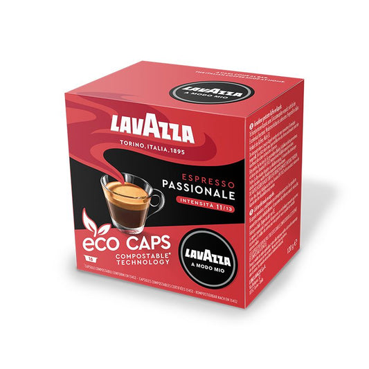 16 Lavazza A Modo Mio Espresso Passionale Eco Caps Coffee Capsules