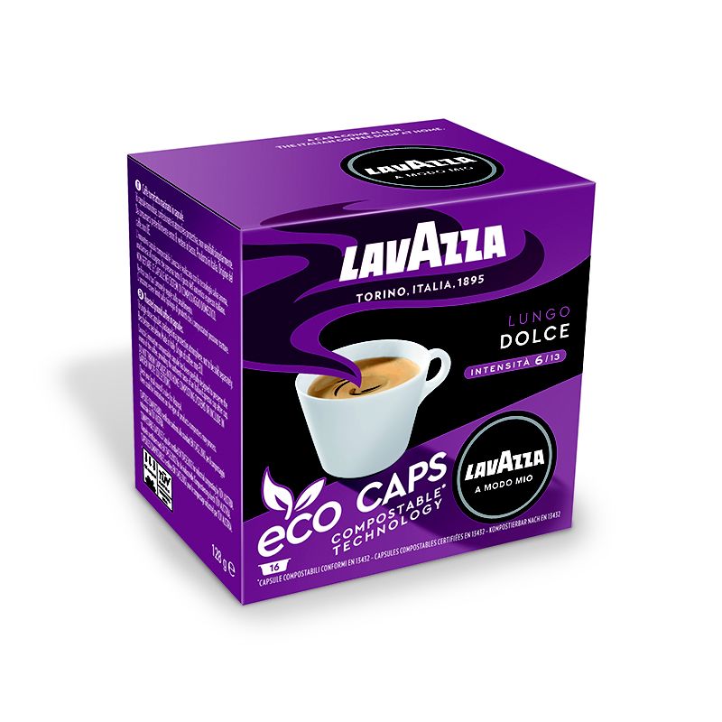 16 Lavazza A Modo Mio Espresso Lungo Dolce Eco Caps Coffee Capsules