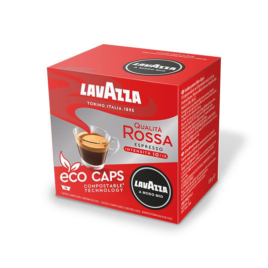 16 Lavazza A Modo Mio Espresso Qualita Rossa Eco Caps Coffee Capsules