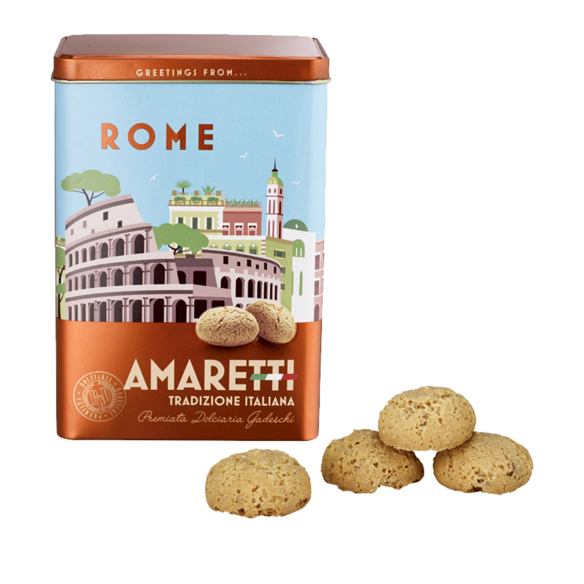 Gadeschi Rome Amaretti Italian Biscuits and Tin 200g