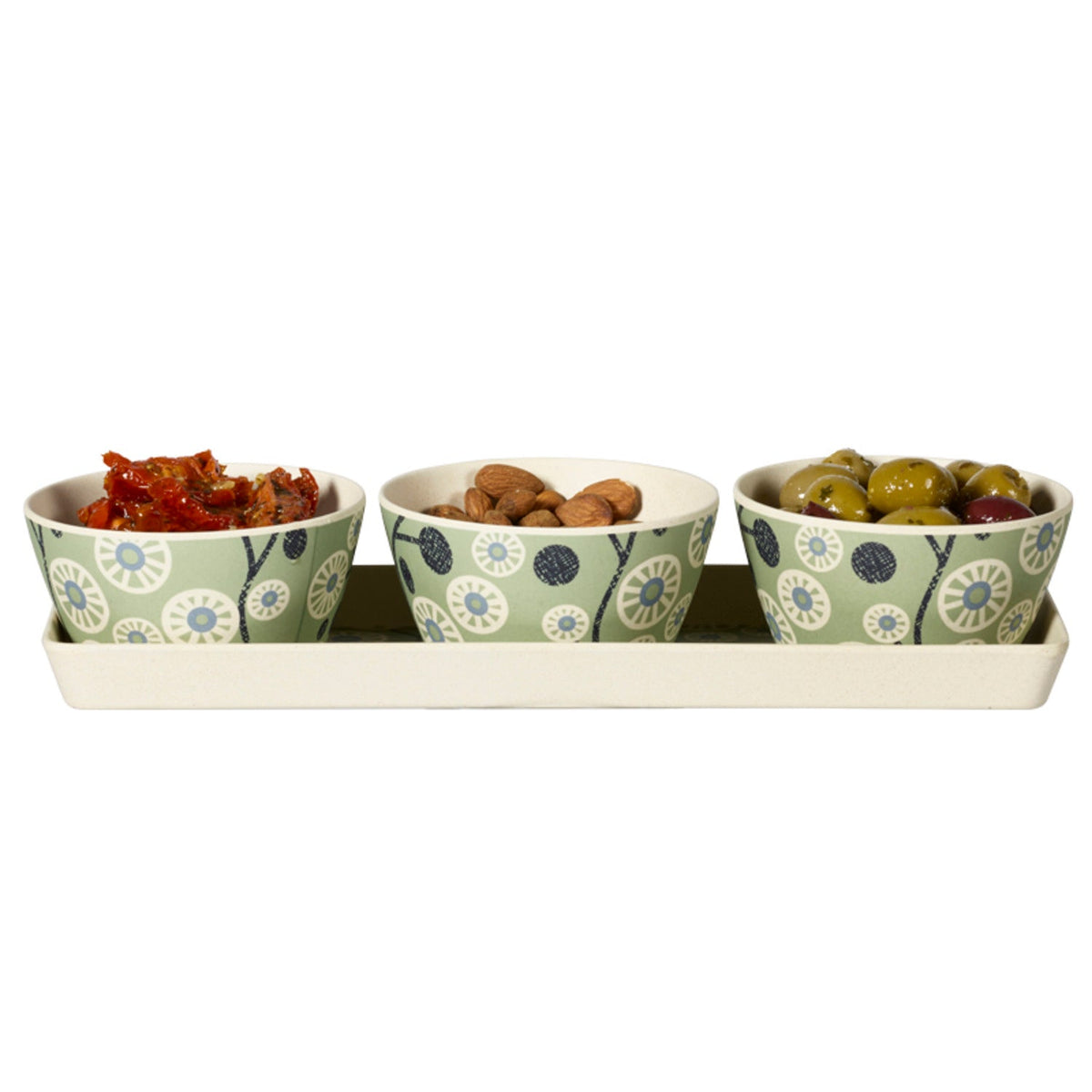 Lakeland Cherry Flower Bamboo Dip Bowl Set