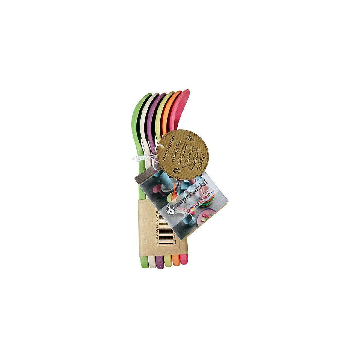 6 Zuperzozial Bamboo Spoonful of Colour Teaspoons