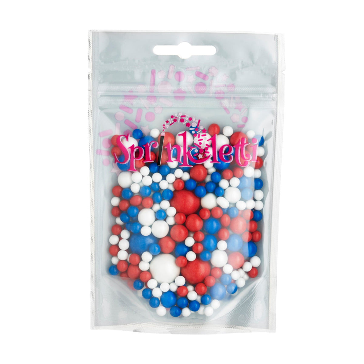 Scrumptious Sprinkles Red White and Blue Sprinkletti Bubbles 100g