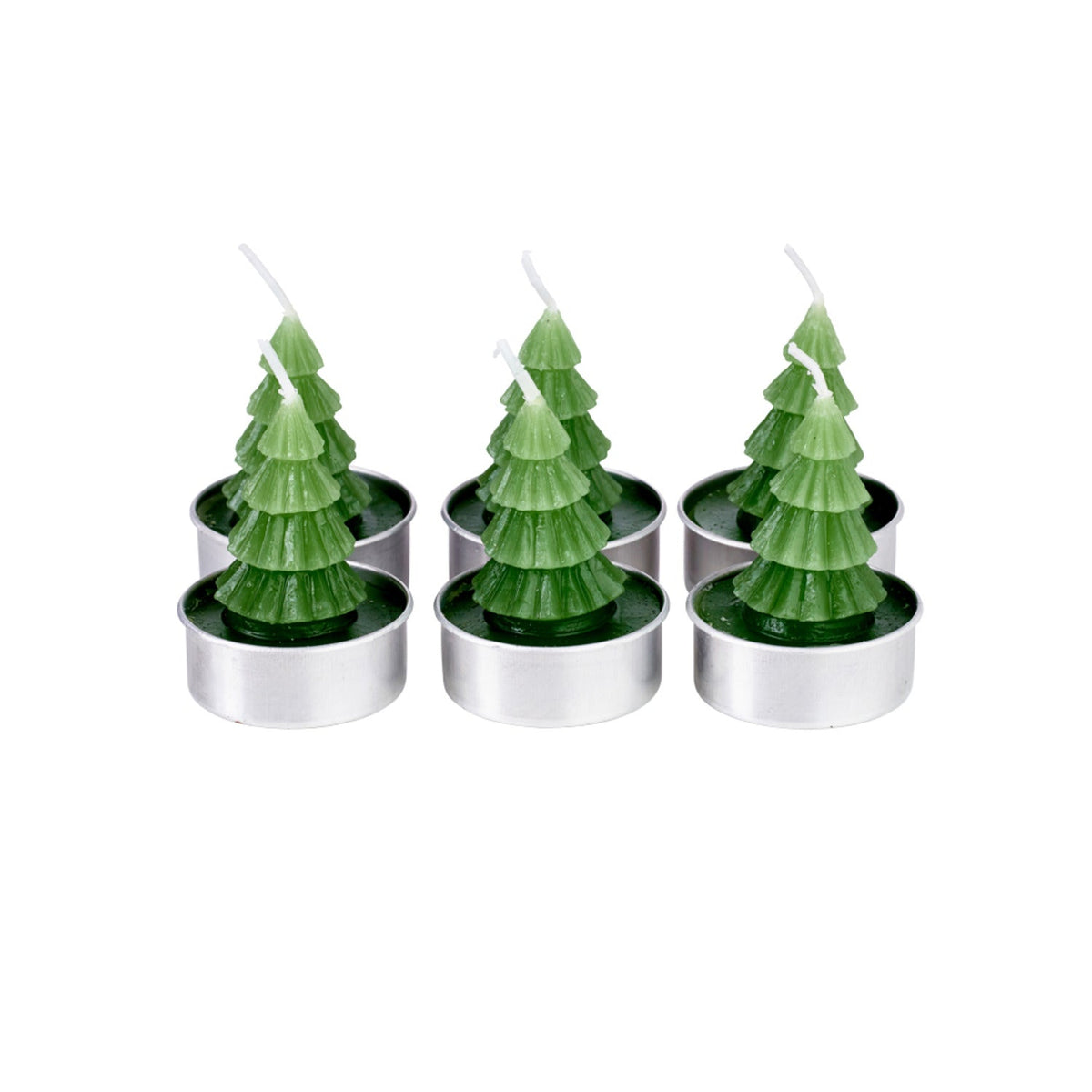 6 Mini Christmas Tree Candles