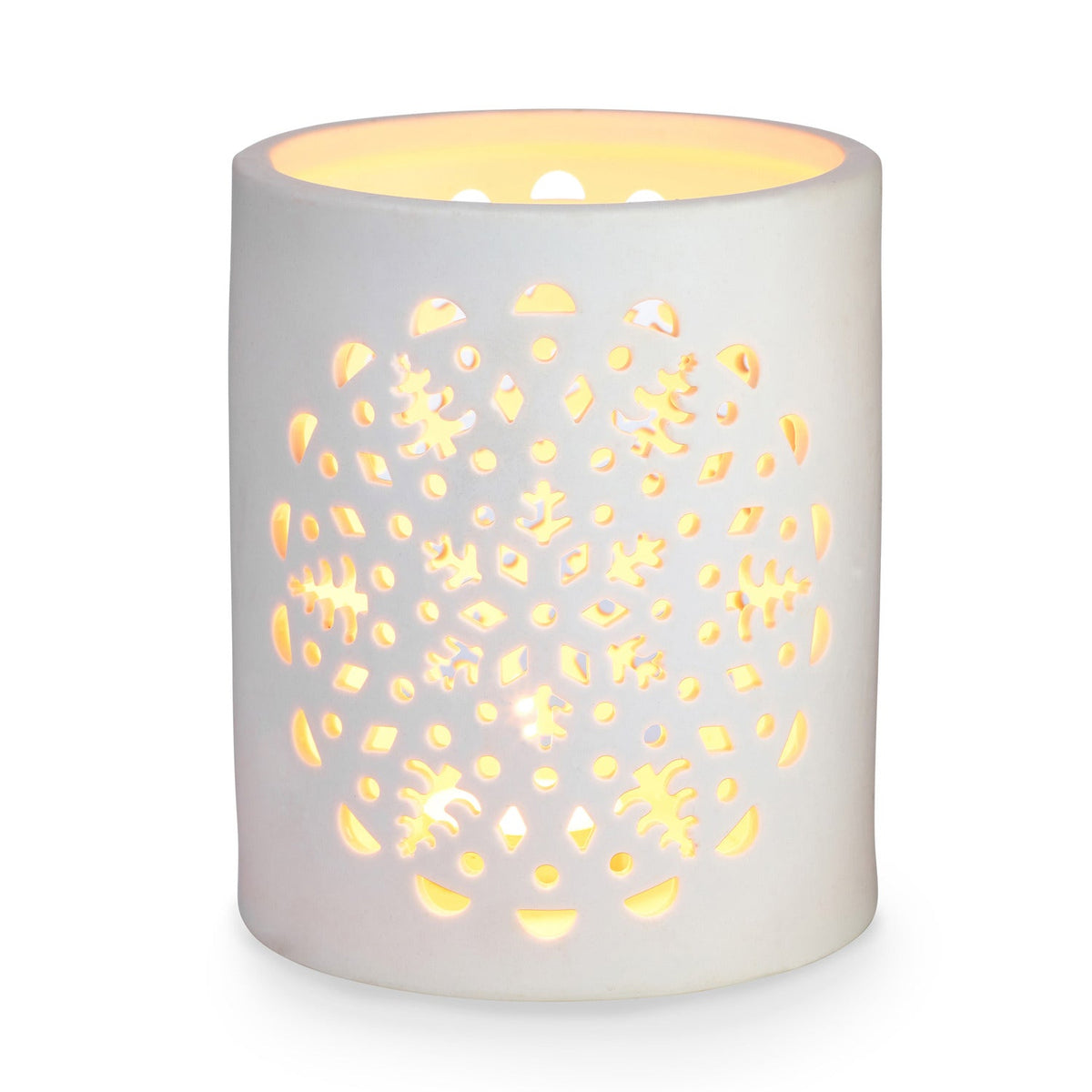 Lakeland Ceramic Snowflake Hurricane Lantern