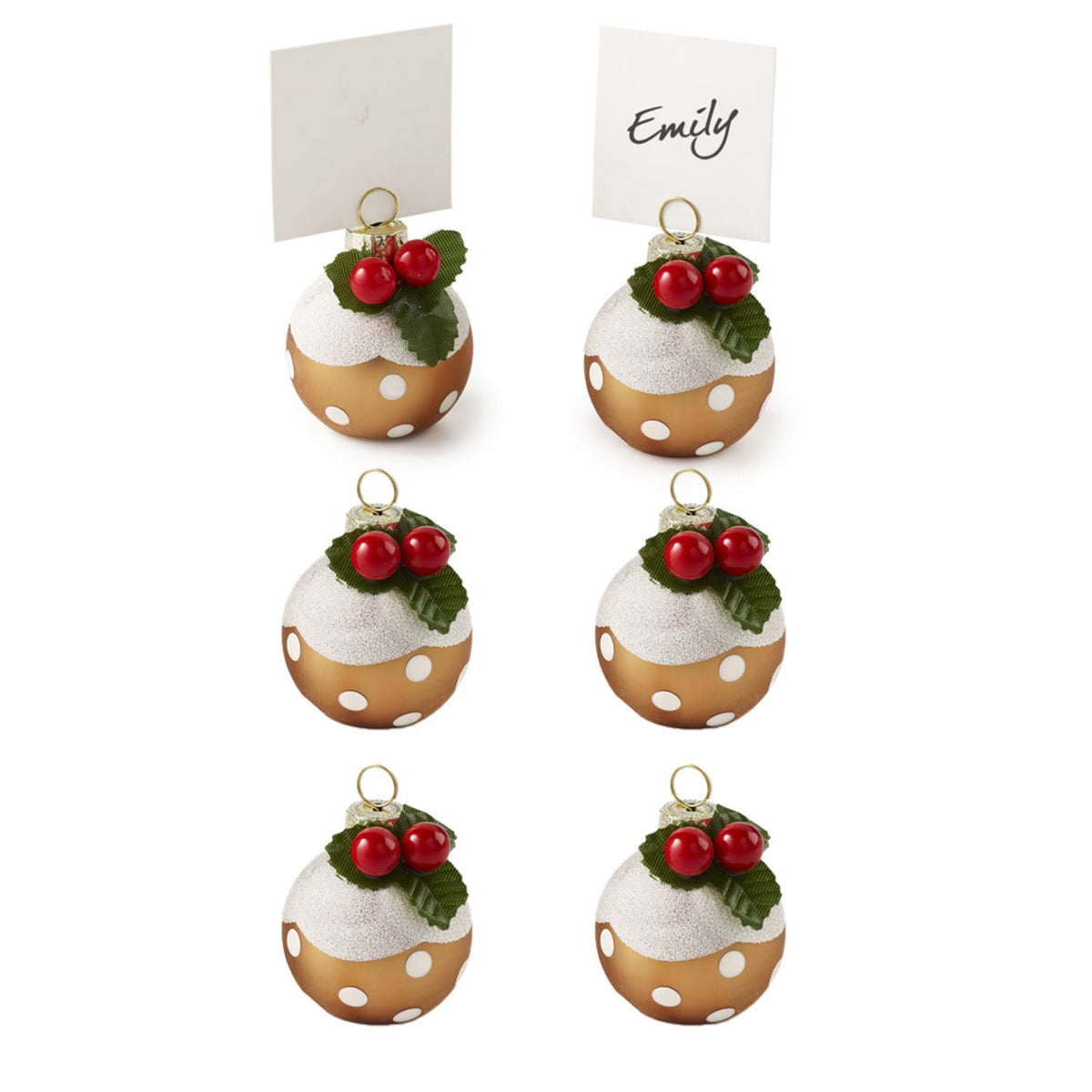 6 Christmas Pudding Bauble Place Settings