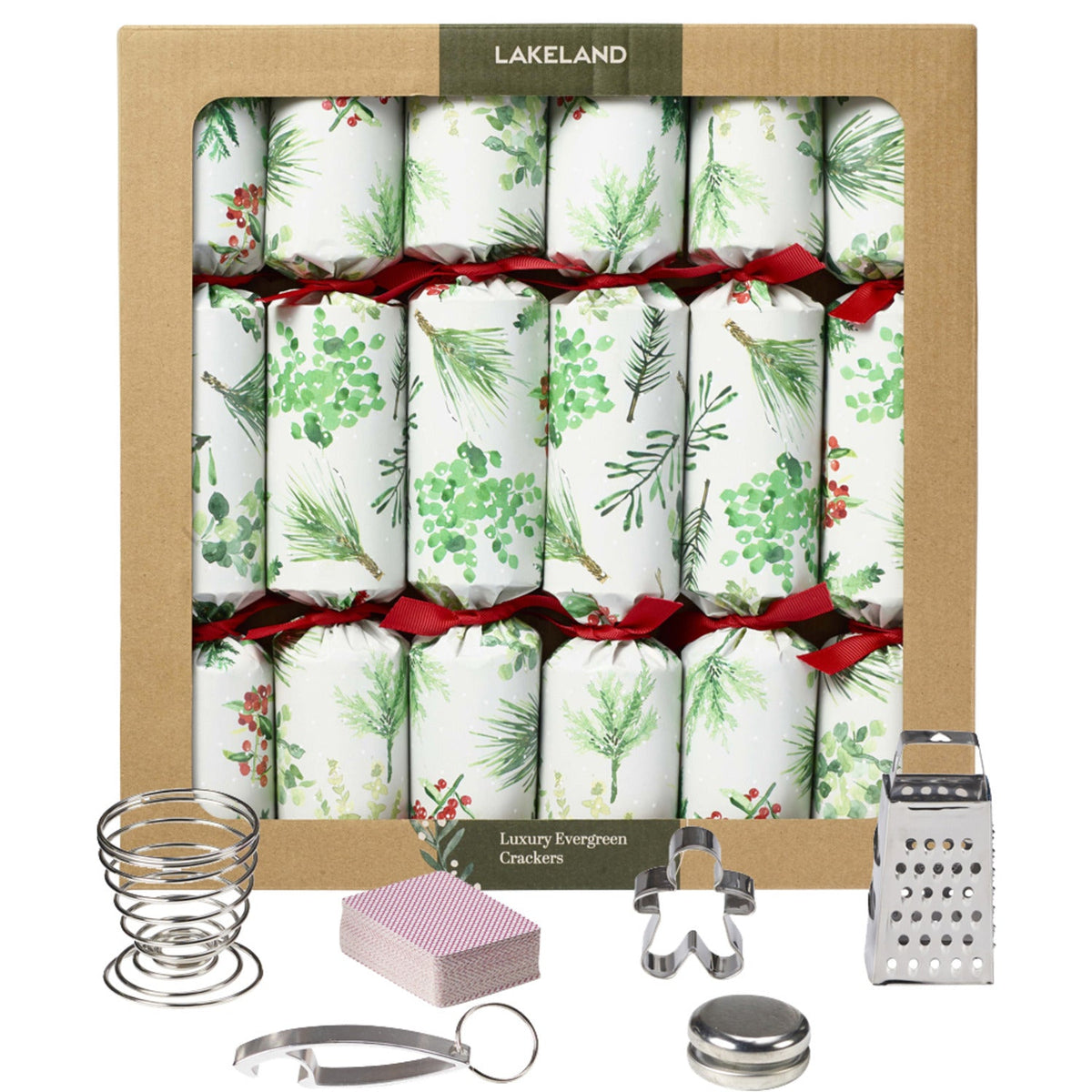 6 Lakeland Evergreen Luxury Christmas Crackers