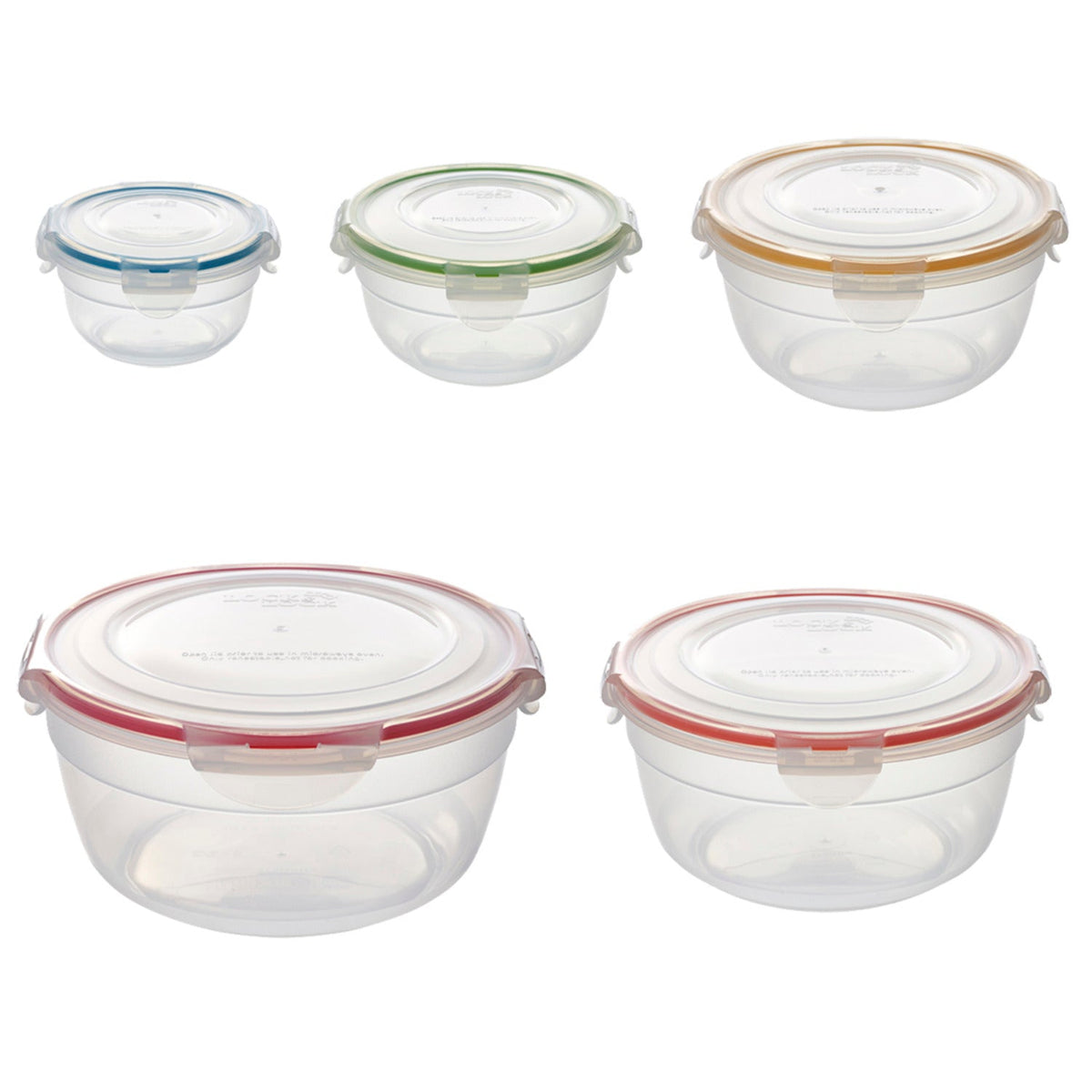 LocknLock Round Nestable Food Storage Containers – 5-Piece Set