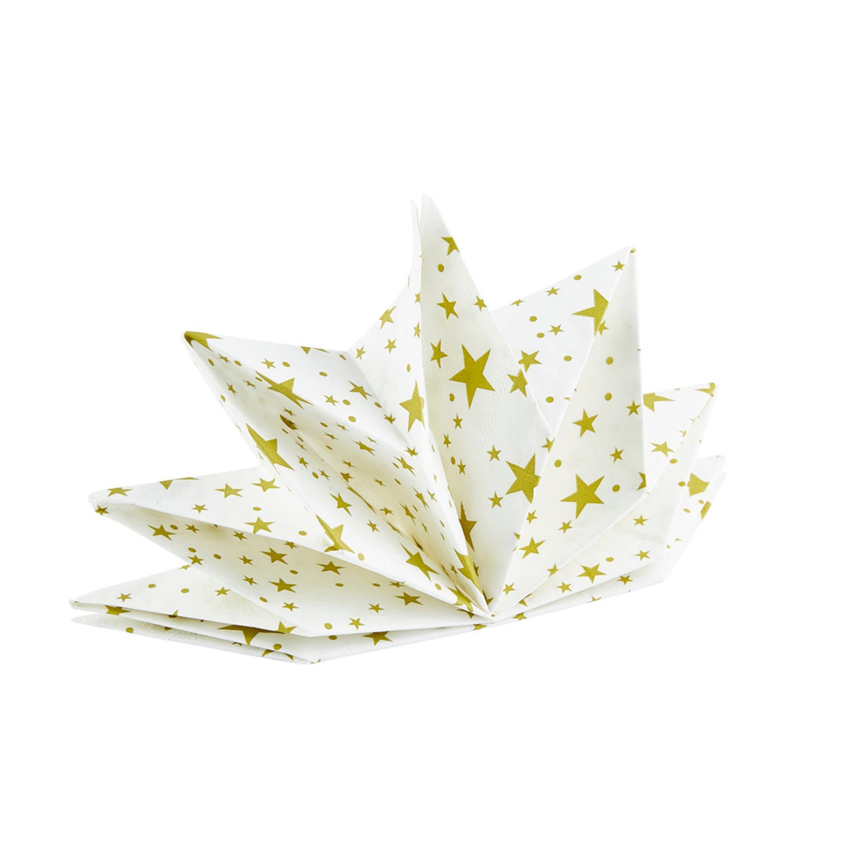 Gold Star Folded Christmas Napkins – Pack of 12