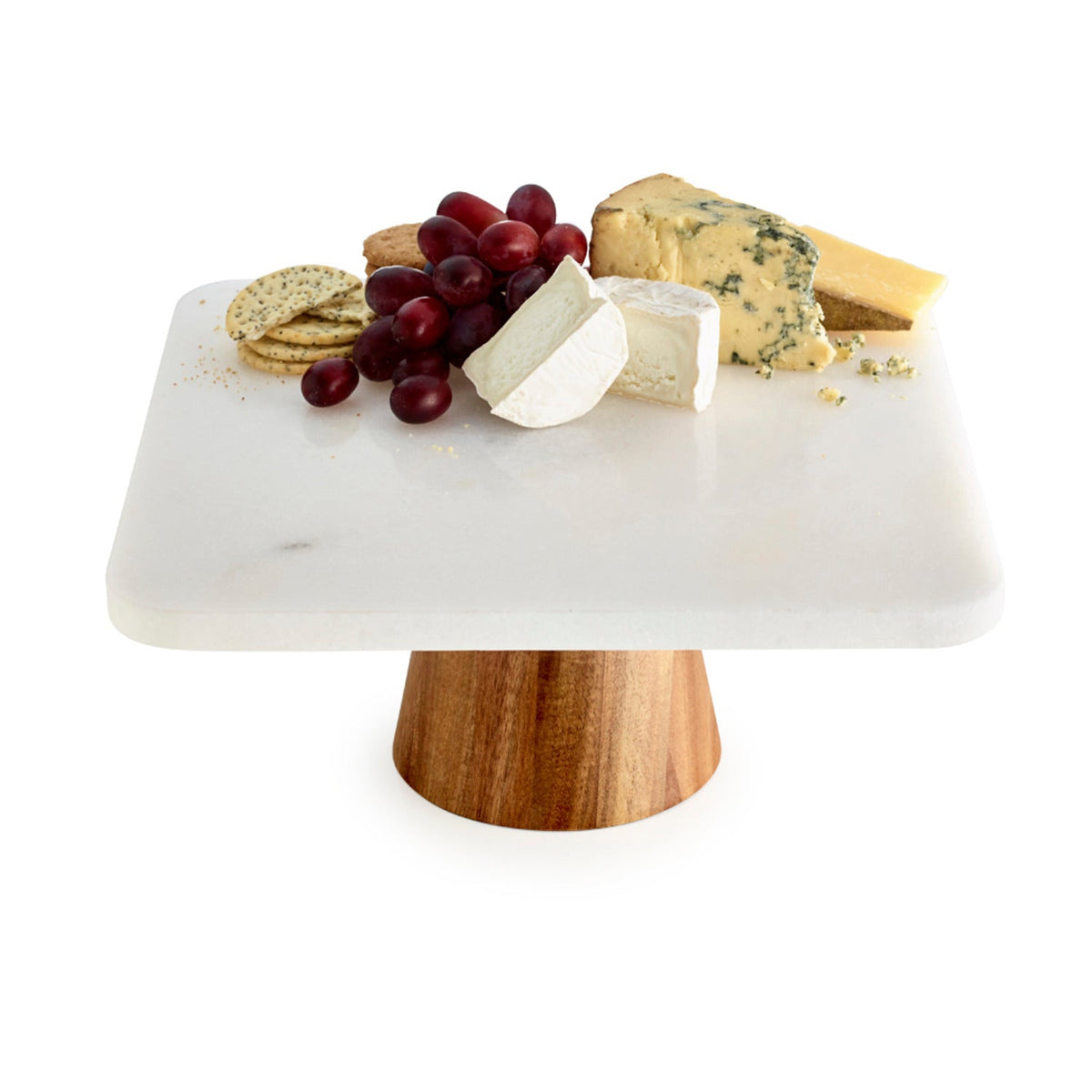 Marble and Acacia Display Stand