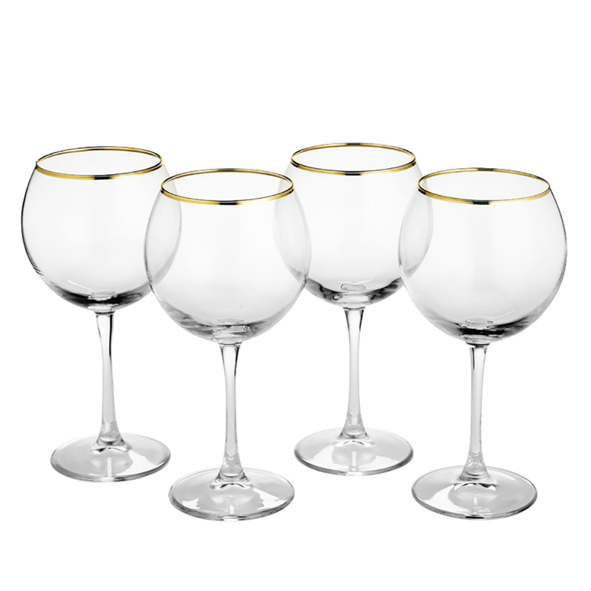 4 Lakeland Gold Rim Gin Balloon Glasses 630ml