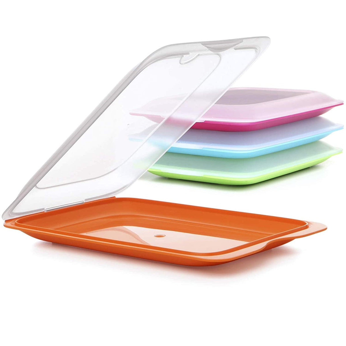 4 Tatay Cold Cut Food Storage Boxes - Coloured Bases