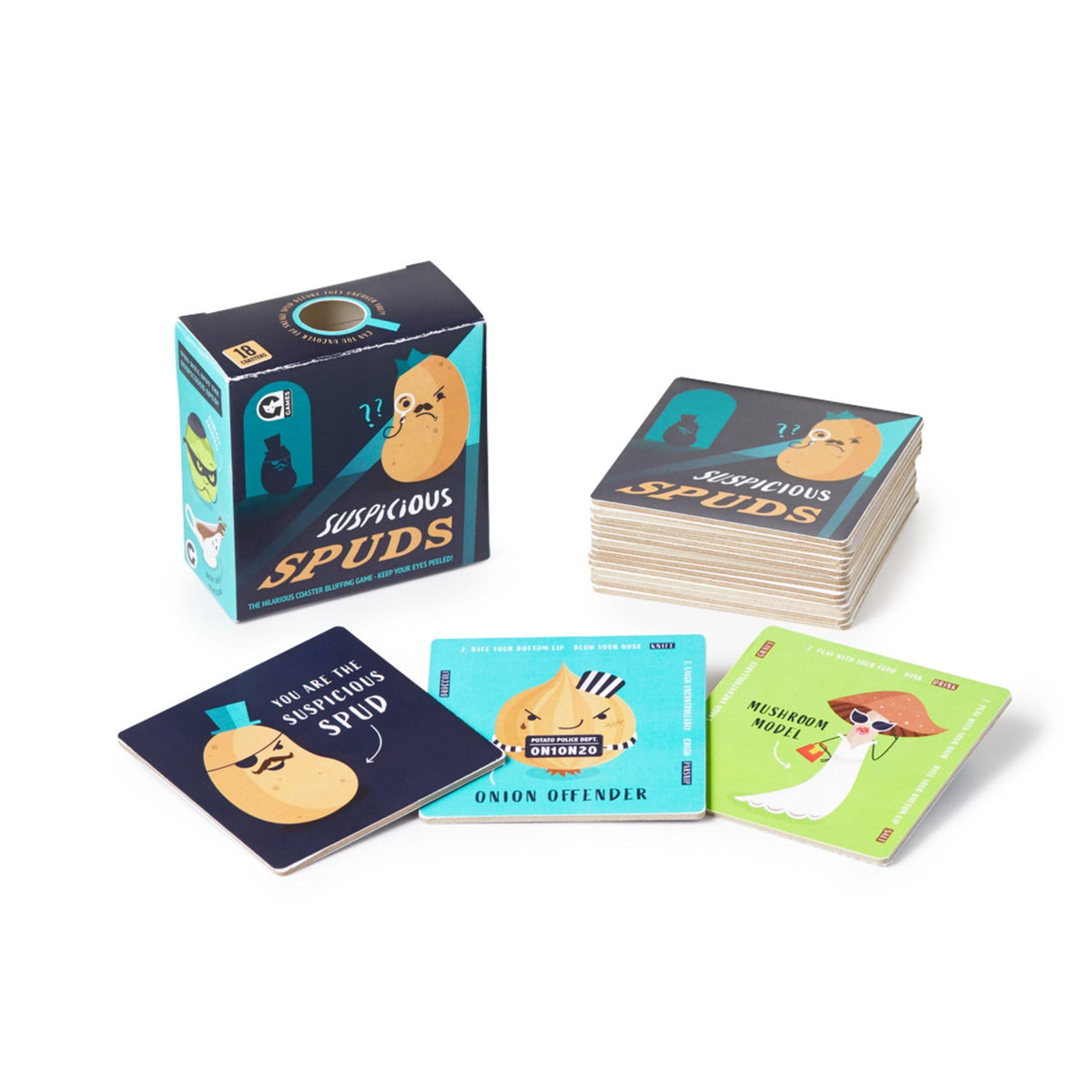 Suspicious Spuds Coaster Secret Challenge Table Game