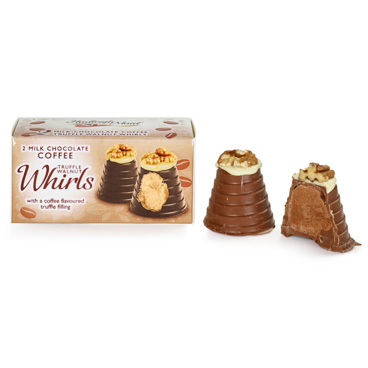 2 Milk Chocolate Coffee Truffle Walnut Whirls 90g