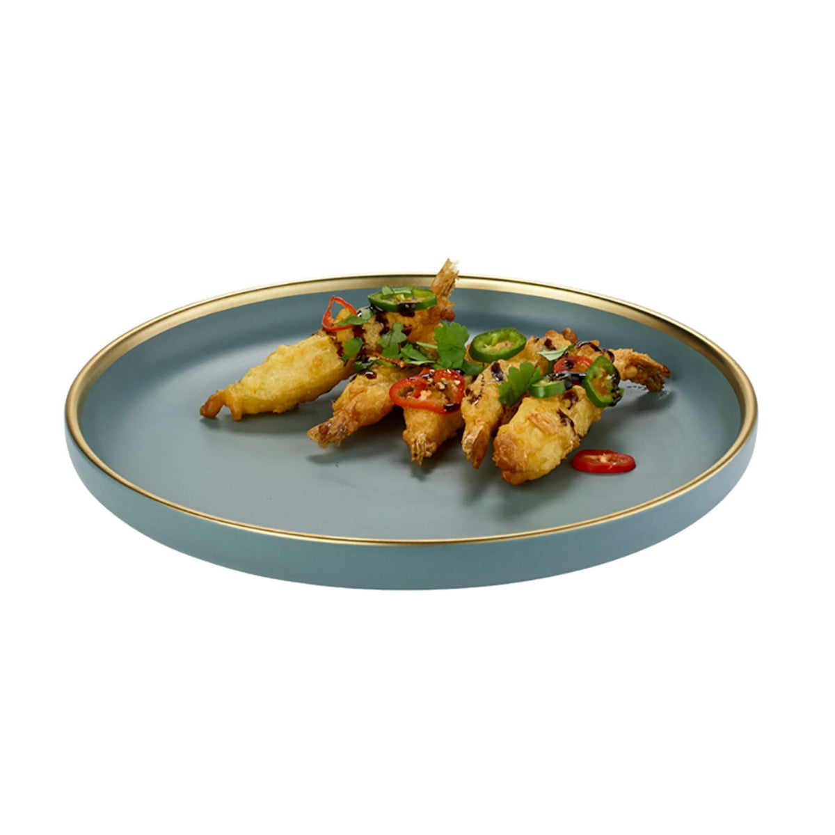 Lakeland Gold-Rimmed Blue Dinner Plate 26cm Dia.