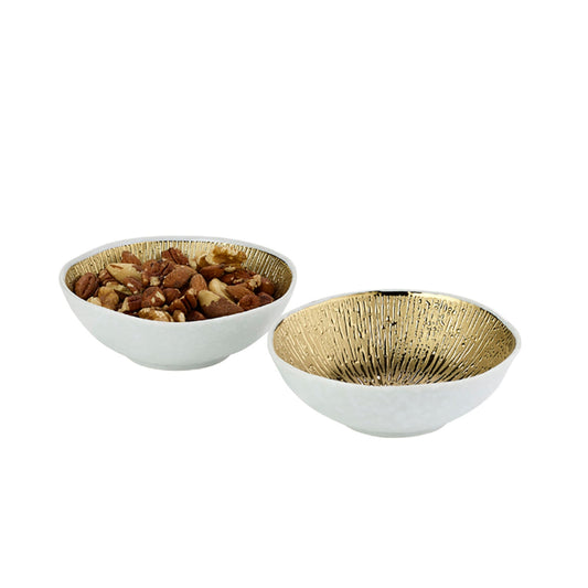 2 Lakeland Gold Textured Bowls