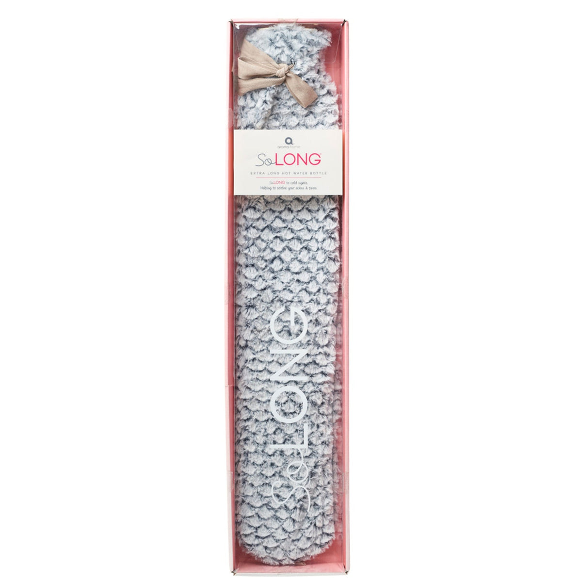 Grey Faux Fur Extra Long Hot Water Bottle