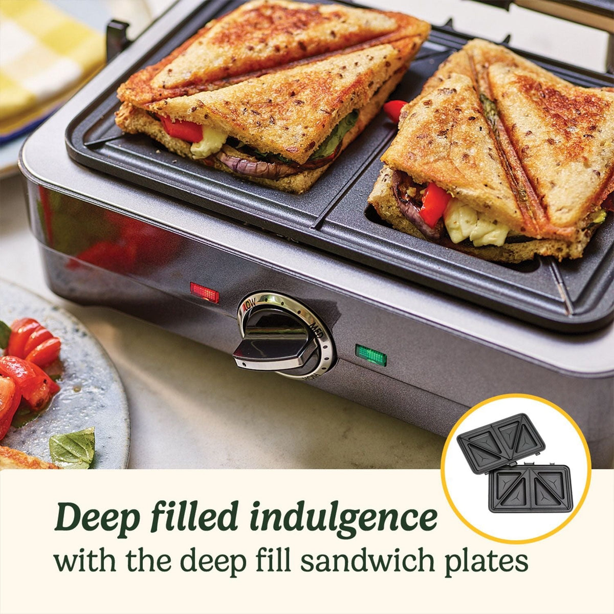 Cuisinart 2-in-1 Grill and Sandwich Maker Midnight Grey GRSM4U